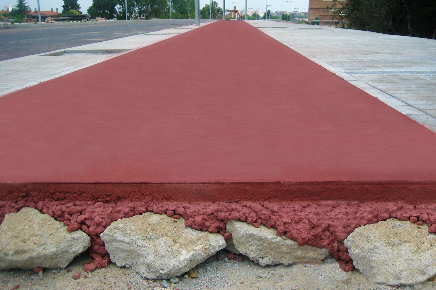 pavimento pigmentado rojo